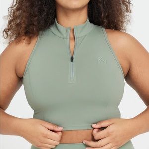 Oner Active TIMELESS HALF ZIP CROP TANK in Sage